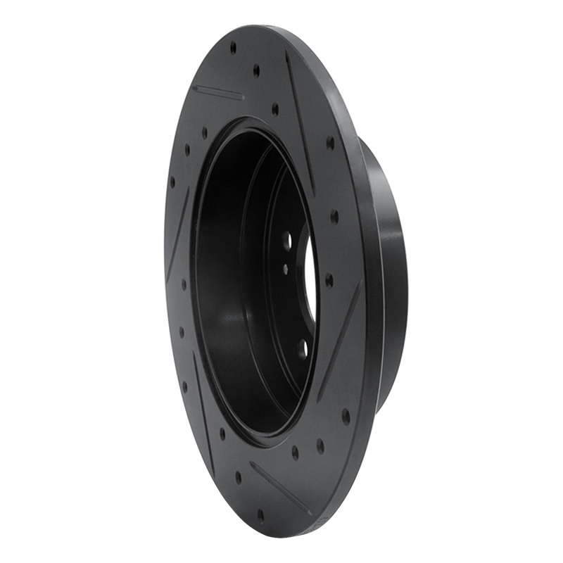 Hyundai Azera Brake Rotor (1) - Rear Left - R1 Concepts - Drilled & Slotted - Black - `05-`20